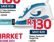 Counter Point 2000W Steam Spray And Surge Iron