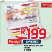 Prestige 5-Piece Non-Stick Knife Set In Box