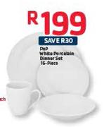 PnP 16-Piece White Porcelain Dinner Set