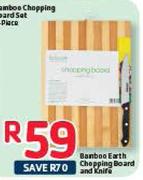 Bamboo Earth Chopping Board And Knife