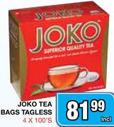 Joko Tea Bags Tagless-4x100's