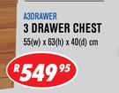 3 Drawer Chest(55x63x40cm) A3DRAWER