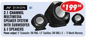 Dixon 2.1 Channel Multimedia Speaker System With Subwoofer & 2 Speakers S81