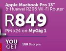 Apple Macbook Pro 13" & Huawei R206 Wi-Fi Router-On My Gig 1