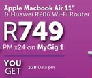 Apple Macbook Air 11" & Huawei R206 Wi-Fi Router-On My Gig 1