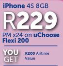 iPhone 4S 8GB-On U Choose Flexi 200
