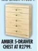 Amber 5-Drawer Chest
