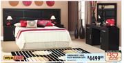 Simona MK3 2 Piece Black Bedroom Suite