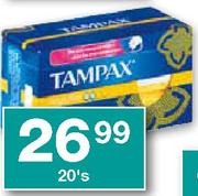 Tampax Tampons With Applicators-20's