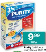 Purity 3rd Foods Baby Cereals With Milk Assorted-200g