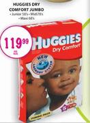 Huggies Dry Comfort Jumbo-Junior 58's/Midi 78's/Maxi 68's Per Pack