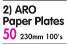 Aro 230mm Paper Plates-100's