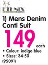 Ethnix Mens Denim Conti Suit-Each