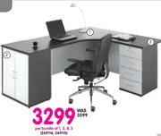 Studio Cluster Desl RHS Or LHS +Connection Cabinet + 4 Drawer Desk High Pedestal