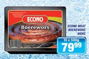 Econo Meat Boerewors Wors-10 x 500g