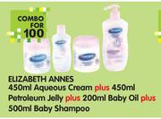 Elizabeth Anne's Aqueous Cream-450ml Plus Petroleum Jelly-450ml Plus Baby Oil-200ml Plus Baby Shampo