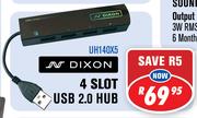 Dixon 4 Slot USB 2.0 Hub