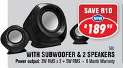 Dixon 2.1 Channel Multimedia Speaker Systems With Subwoofer & 2 Speakers