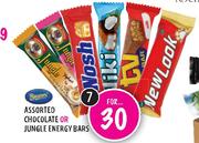 Assorted Chocolate Or Jungle Energy Bars-7's