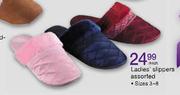 Ladies Slippers Assorted Sizes 3-8 Per Pair