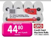 Aro Credit Card Machine Roll 57x40mm-Per 8's Pack