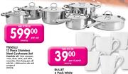 Tissolli 12 Piece Stainless Steel Cookware Set