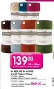 In House In Home Coral Fleece Throw-127x152cm