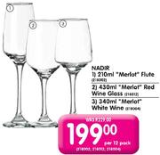 Nadir Merlot Flute-210ml Per 12 Pack