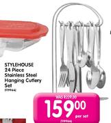 Style House 24 Piece Stainless Steel Hanging Cutlery Set