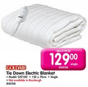 Goldair Tie Down Electric Blanket 150 x 70cm(Model:GST100)-Single