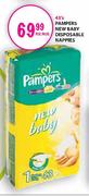 Pampers New Baby Disposable Nappies-43's per pack