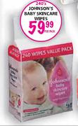 Johnson's Baby Skincare Wipes-240's per pack