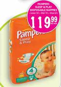 Pampers Sleep & Play Disposable Nappies-Junior-58's/Midi-78's/Maxi-68's Per Pack