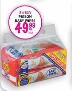 Pigeon Baby Wipes-2x82's Per Pack