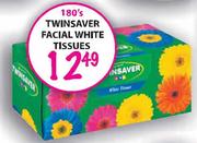 Twinsaver Facial White Tissues-180's