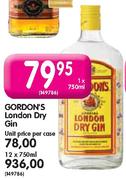 Gordon's London Dry Gin-12x750ml