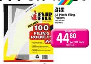Flip File Plastic Filing Pockets-Per 100 Pack