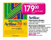 Artline Permanent Marker-Per 3 Pack