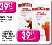 Smirnoff Vodka And Ruby Orange Or Cranberry-1x1.5ltr