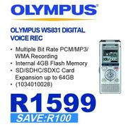 Olympus WS831 Digital Voice Rec