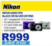 Nikon S2800 CPIX Black Or Silver Or Pink