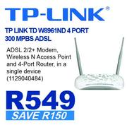 TP-Link TD W8961ND 4 Port 300 MPBS ADSL