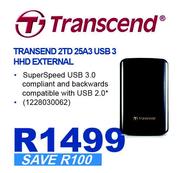 Transcend 2TD 25A3 USB 3 HHD External