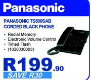 Panasonic TS500SAB Corded Black Phone