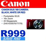 Canon IXUS 160 Camera Black, White Or Red-Each