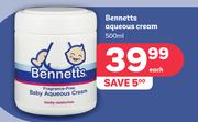 Bennetts Aqueous Cream-500ml Each