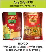 Royco Wet Cook-In Sauce Or Wet Pasta Sauce (All Variants)-For Any 2 x 375/415g