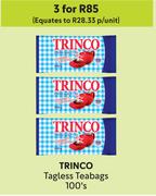 Trinco Tagless Teabags-For 3 x 100's