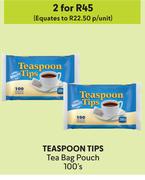 Teaspoon Tips Tea Bag Pouch-For 2 x 100's