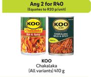 Koo Chakalaka (All Variants)-For Any 2 x 410g